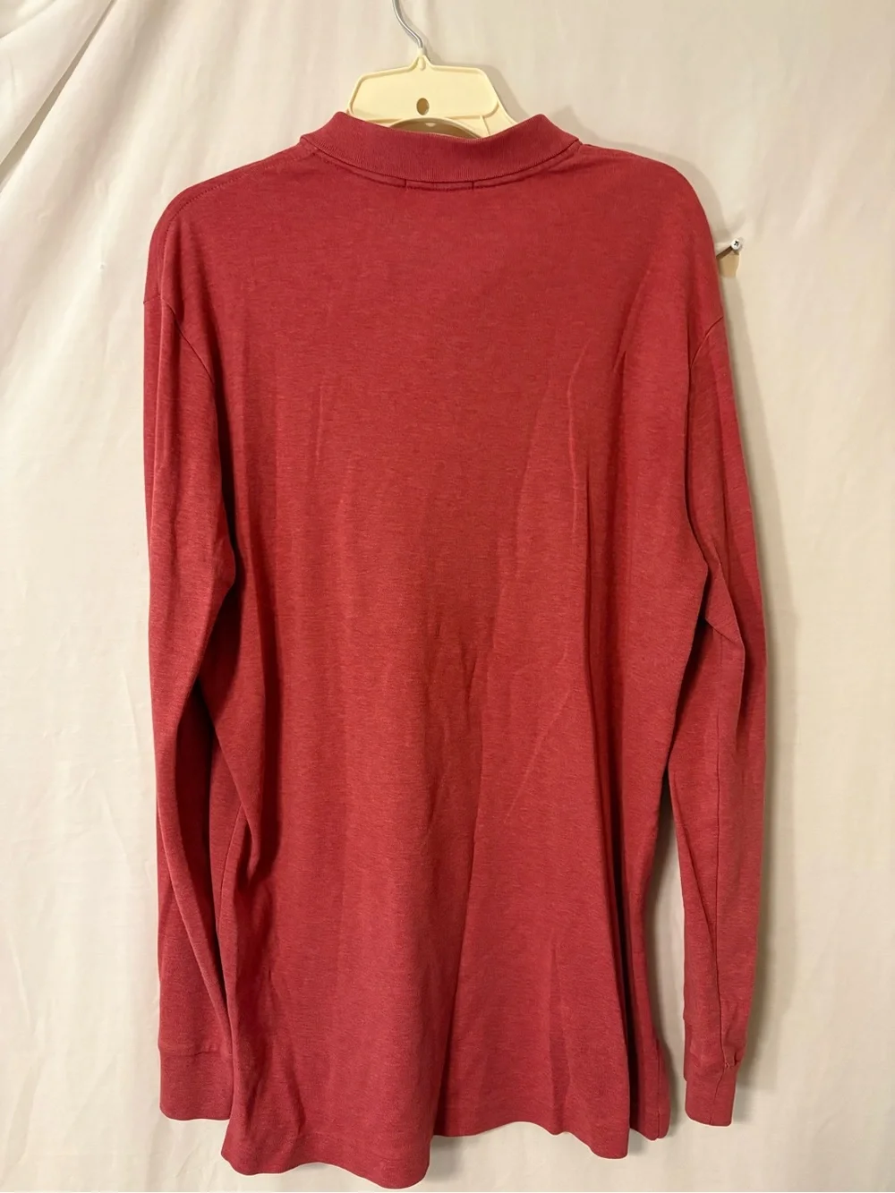 Ralph Lauren Long-Sleeve Polo in Coral with Navy Logo